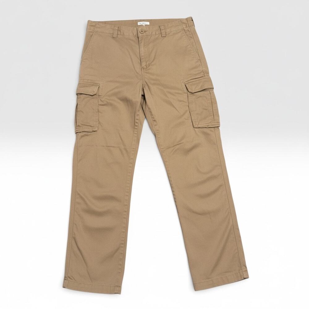 Goodfellow Mens 32x32 Cargo Pants Khaki Tan Stretch Straight Leg Casual Work